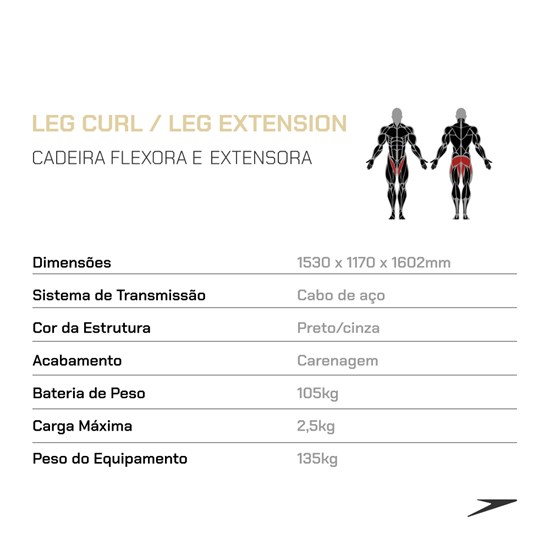 LEG CURL / LEG EXTENSION / CADEIRA FLEXORA E EXTENSORA